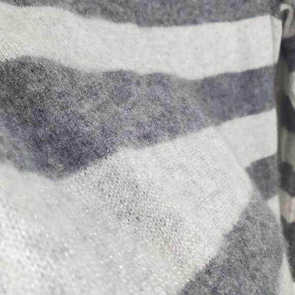 Equipment Femme Cashmere Sweater Gray Metallic Stripes XS V-neck Y2k - Picture 12 of 12